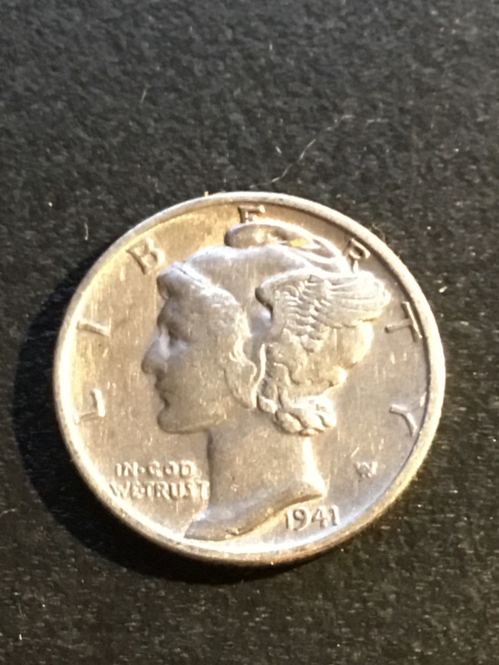 1941 P Mercury Dime==90% Silver==very fine==we like offers